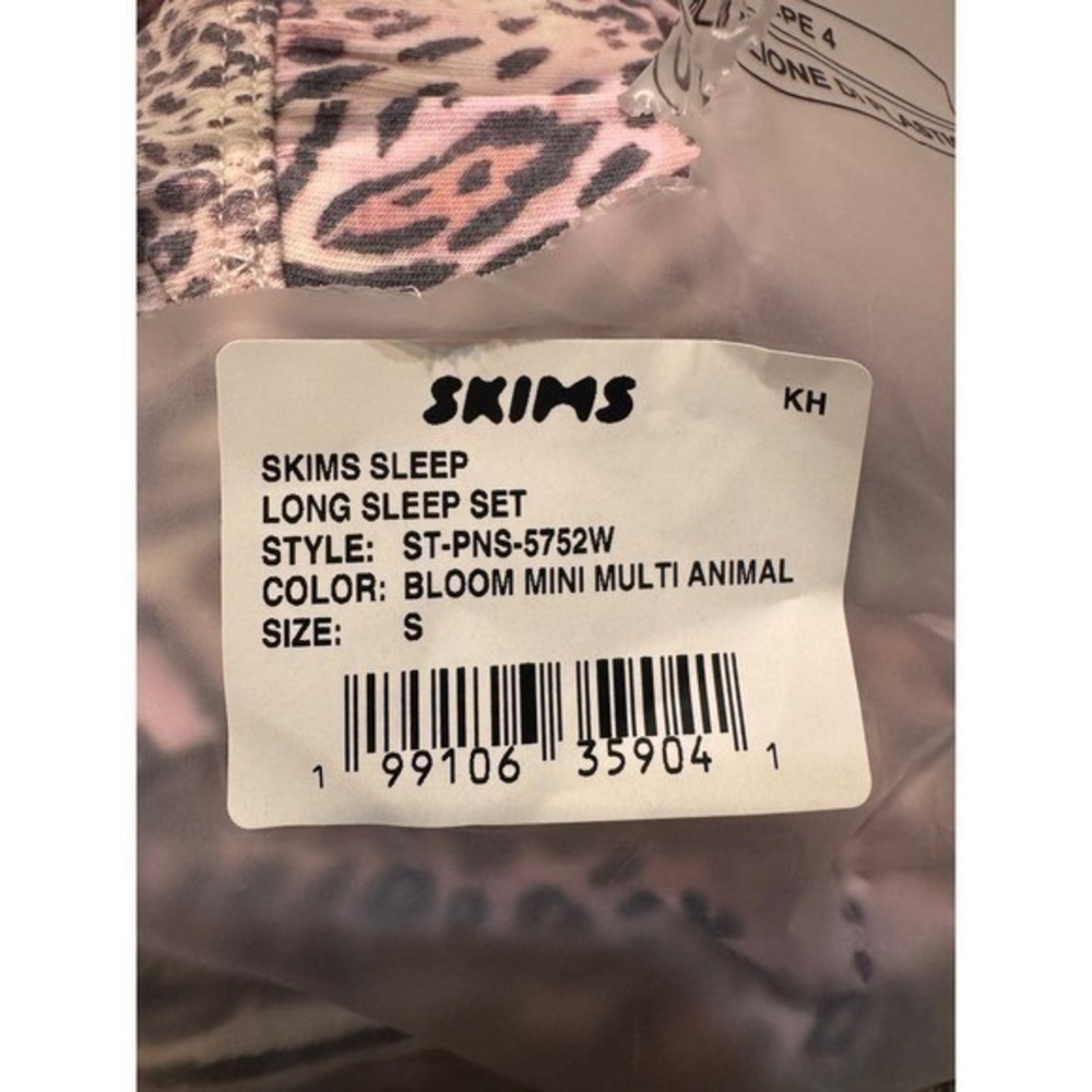 SKIMS Sleep Long‎ Pajama Set Bloom Mini Multi Animal Print Size S - Picture 8 of 8